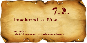 Theodorovits Máté névjegykártya