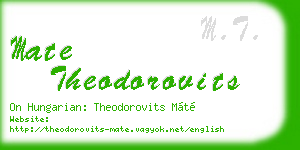 mate theodorovits business card