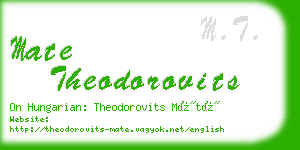 mate theodorovits business card